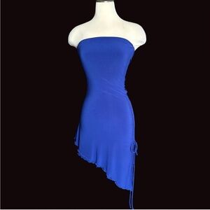 American Threads Royal Blue Asymmetrical Dress